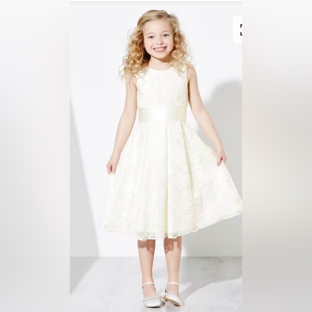John Lewis Heirloom Collection Kids' Charlotte Lace Bridesmaid Dress, Ivory